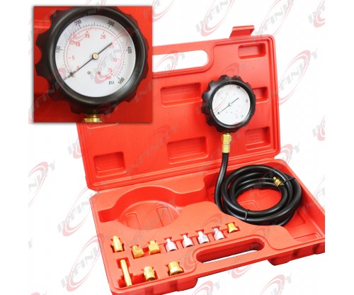 500psi 13pc Engine Oil Pressure Tester Gauge Diagnostic Test Kit w/ Case
